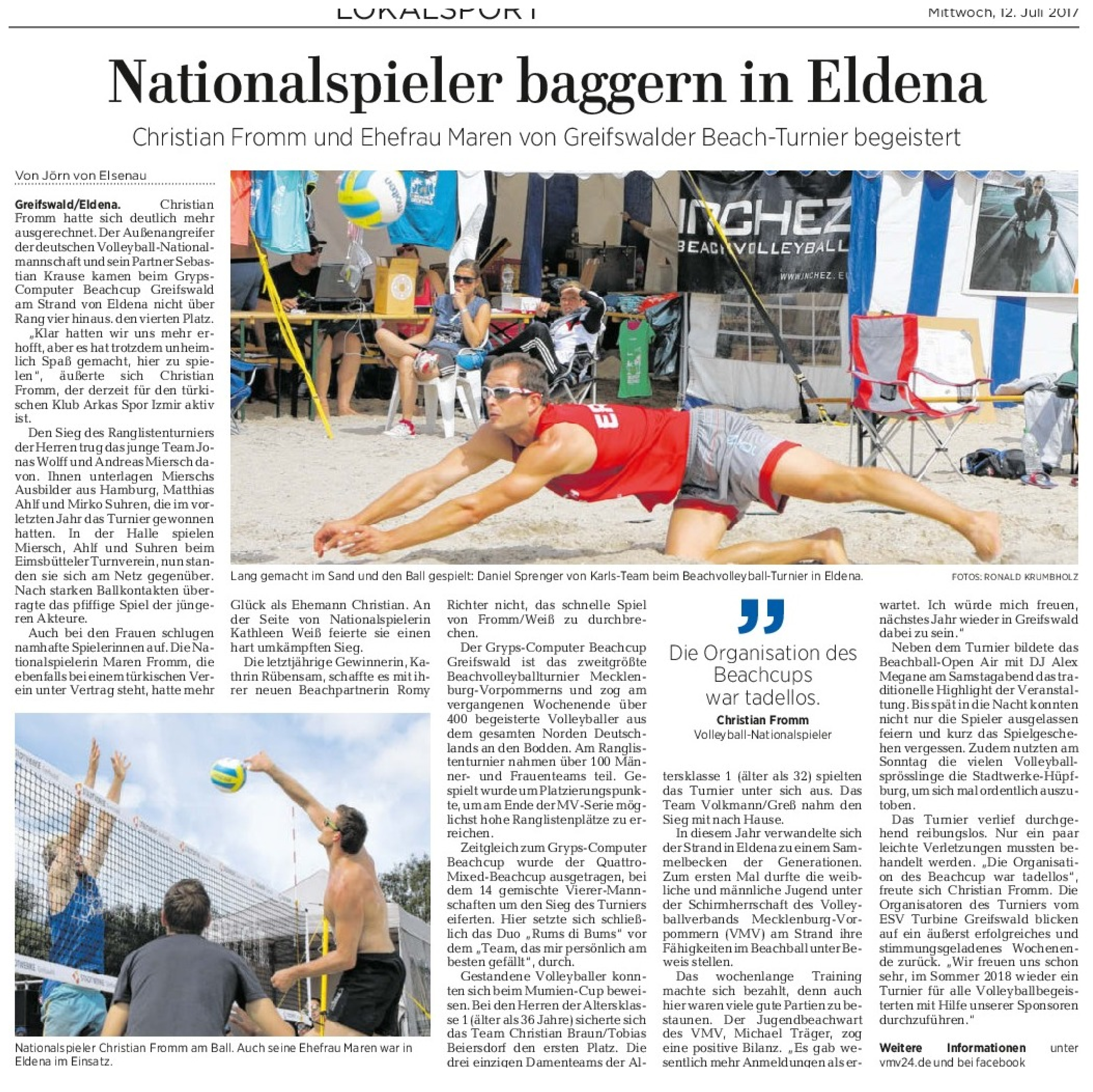 Artikel Ostsee Zeitung vom 12. Juli 2017